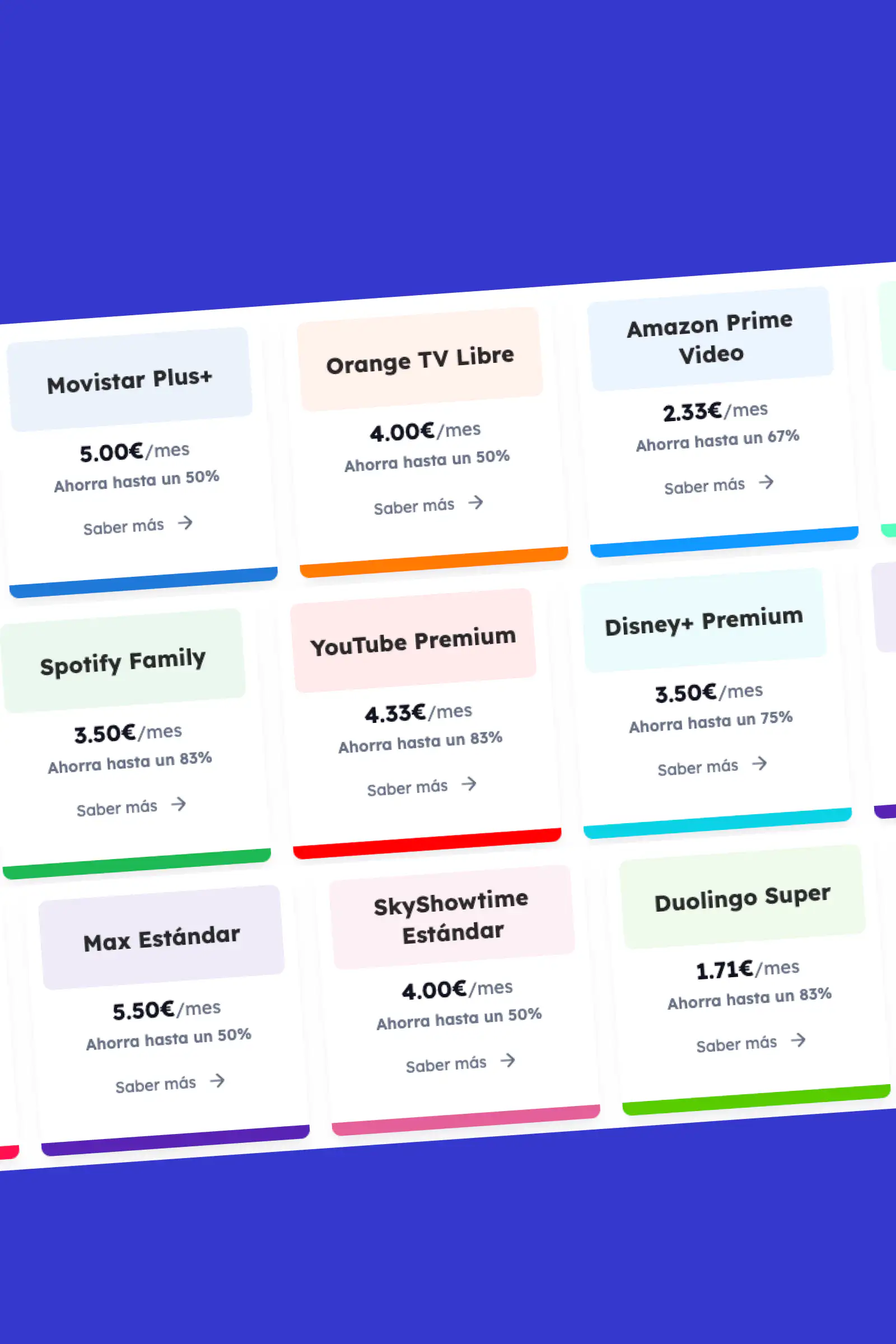 Ahorro en varias plataformas de suscripción